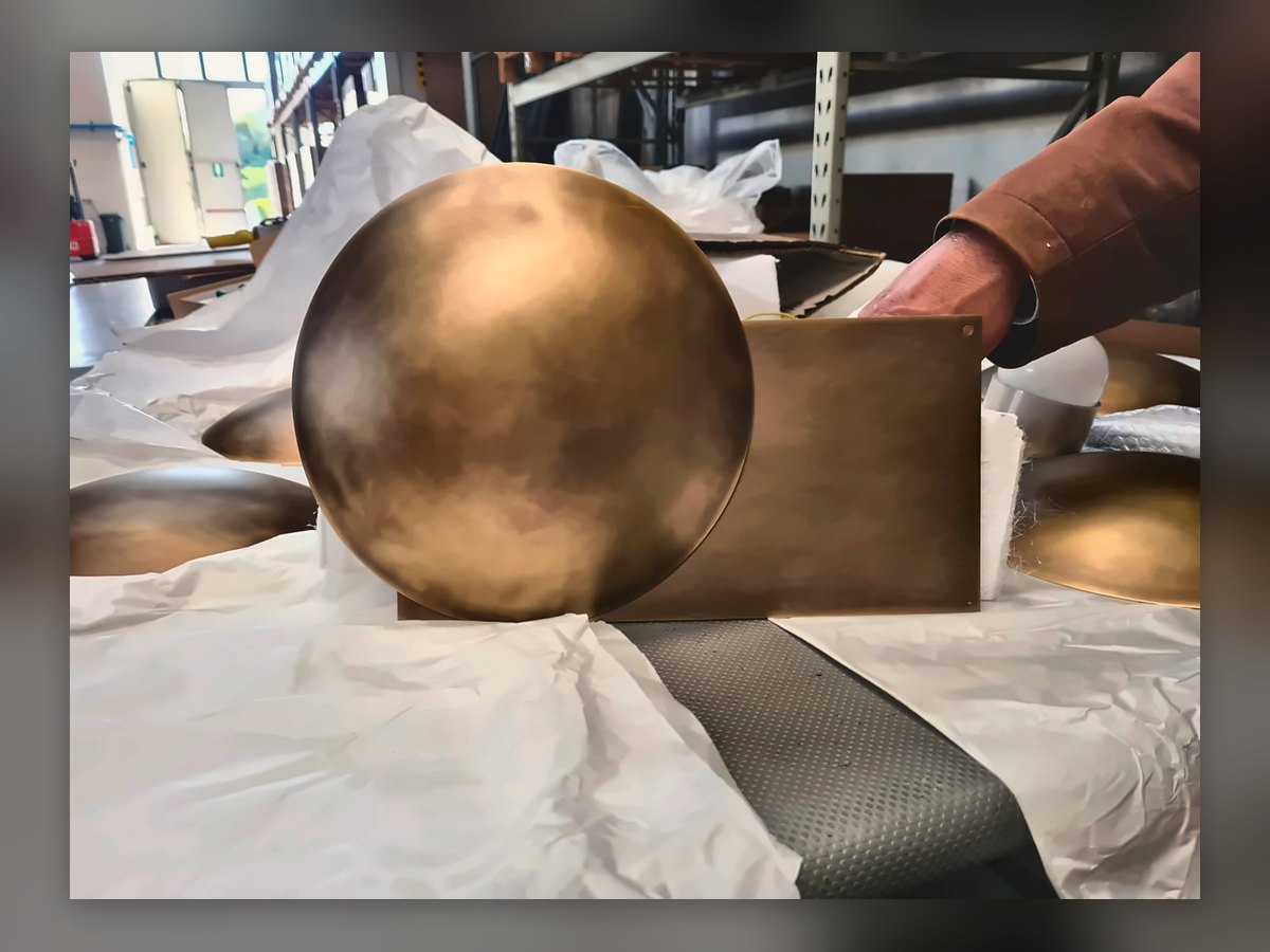 Brass finish samples compared side by side before production