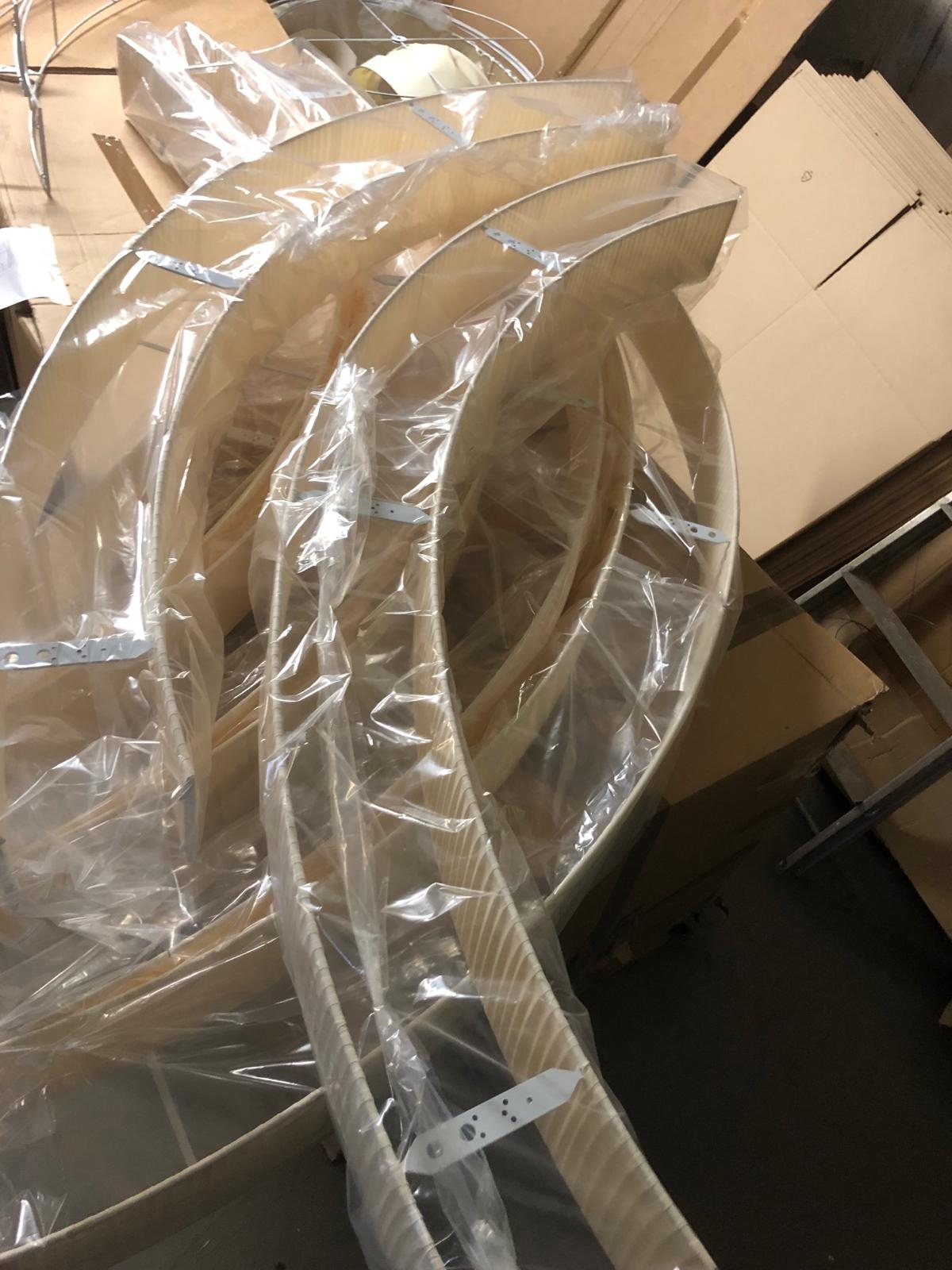 EVA shades in made-to-measure packing for shipping