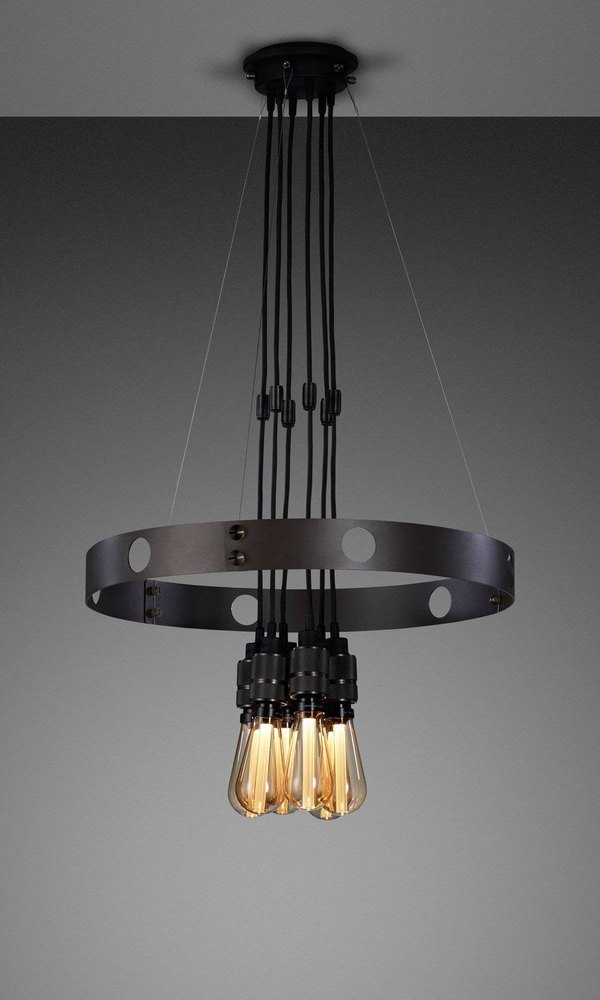 Buster & Punch six-light pendant with ring Buster & Punch six-light pendant with ring