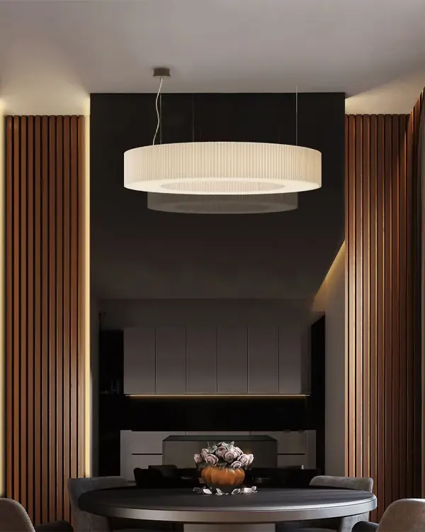 EVA pendant lamp in pleated fabric