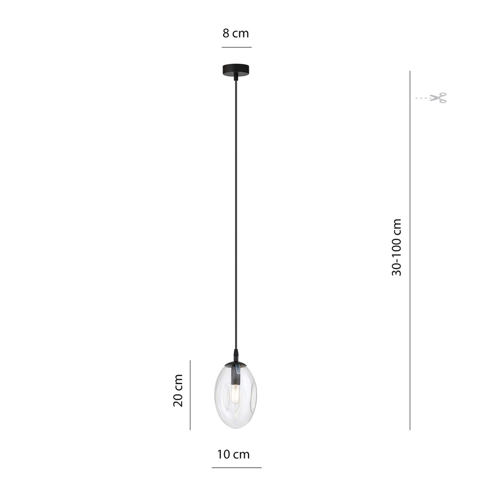 Astral 1 Black pendant lamp – transparent – photo 6