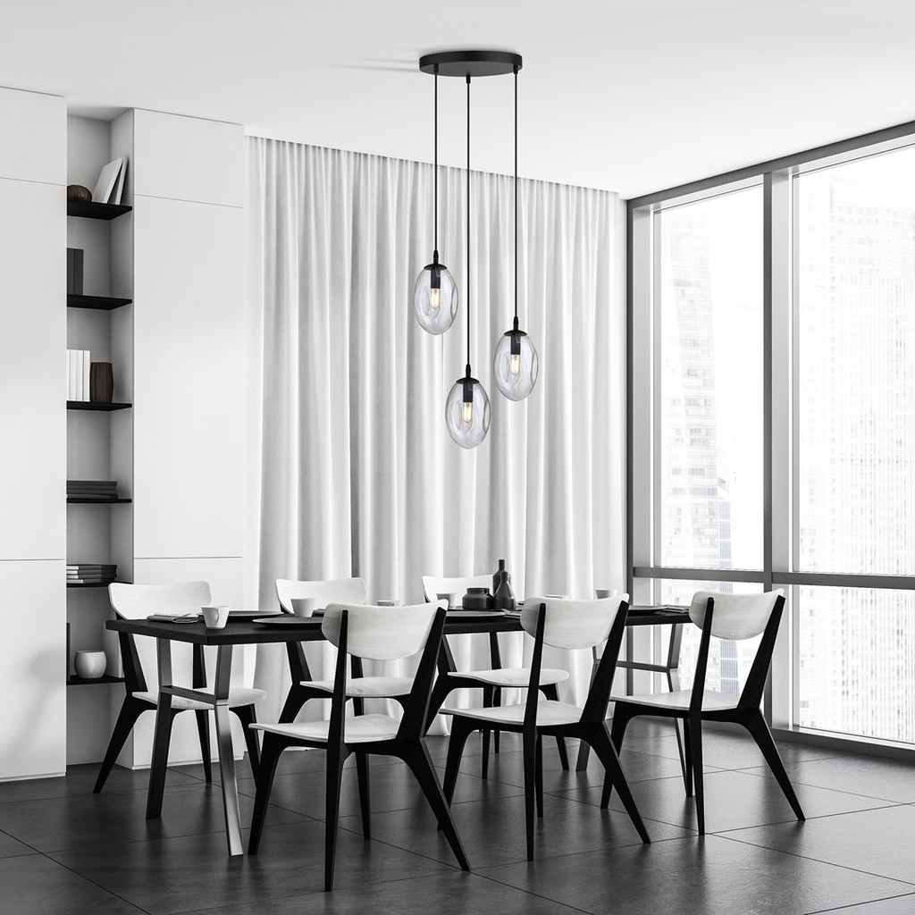Astral 3 Black Premium pendant lamp – transparent – photo 4