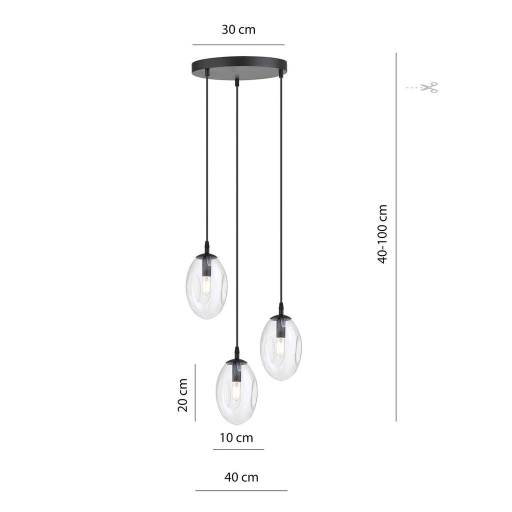 Astral 3 Black Premium pendant lamp – transparent – photo 6