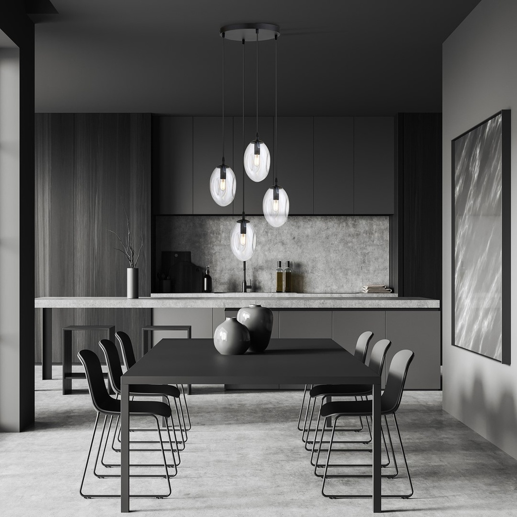 Astral 4 Black Premium pendant lamp – transparent – photo 5