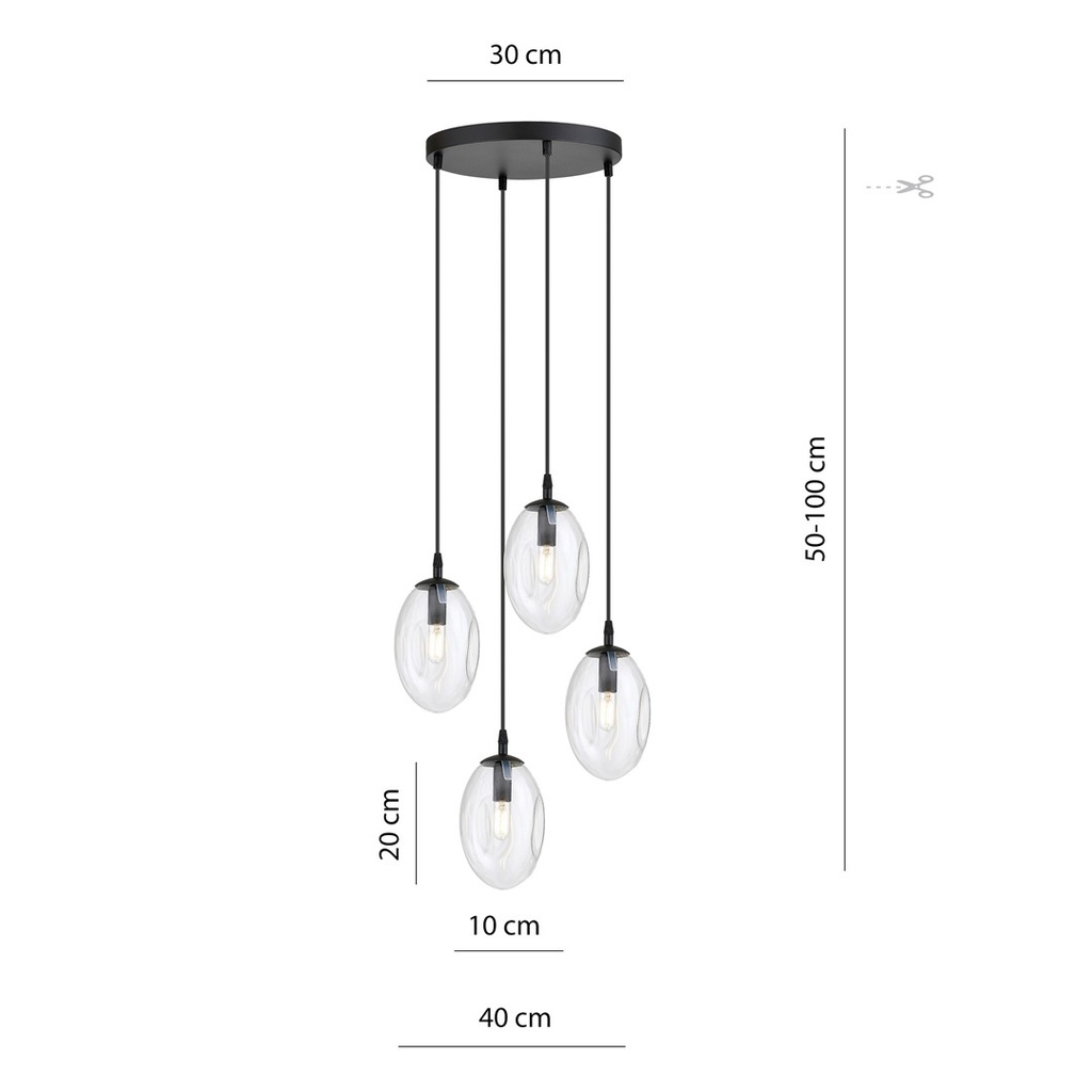 Astral 4 Black Premium pendant lamp – transparent – photo 6