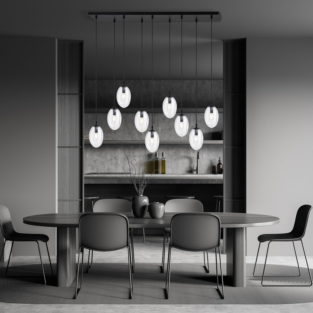 Astral 9 Black pendant lamp – transparent – photo 4