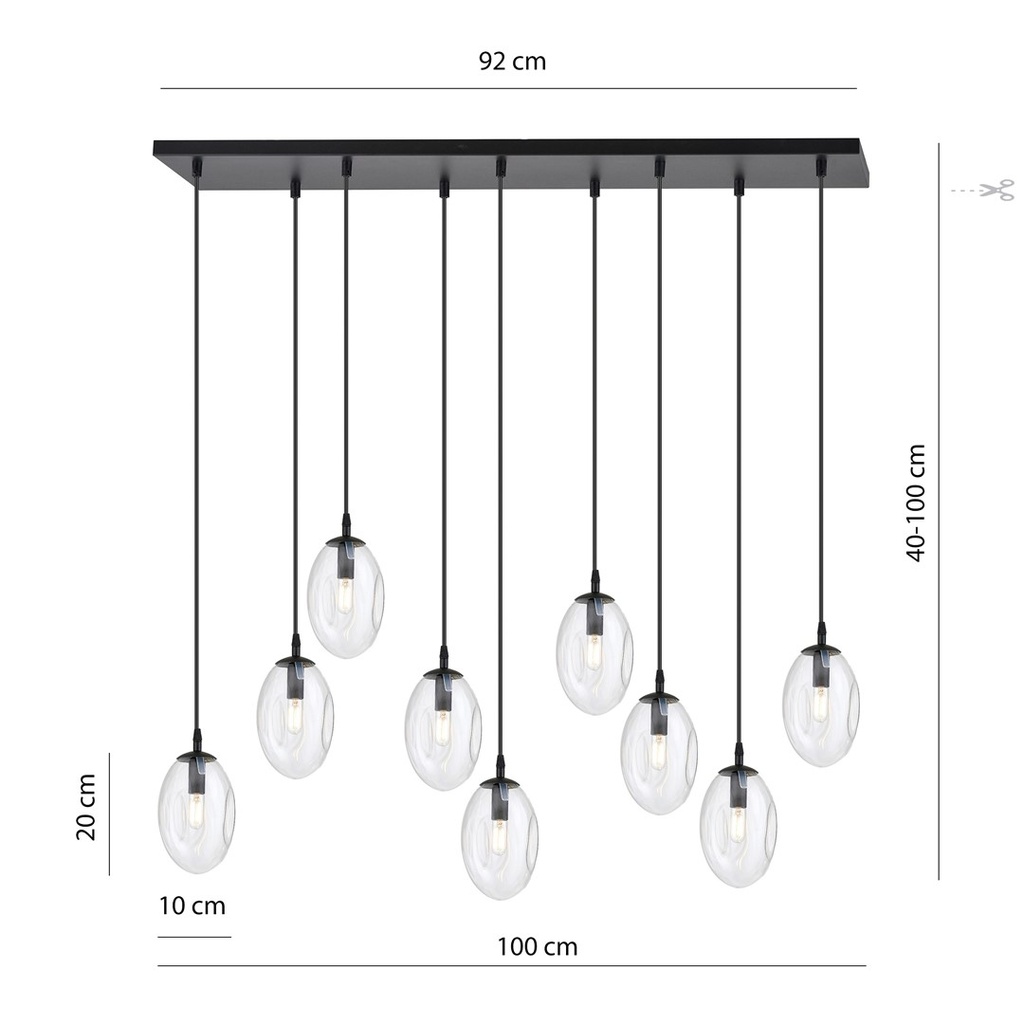 Astral 9 Black pendant lamp – transparent – photo 6