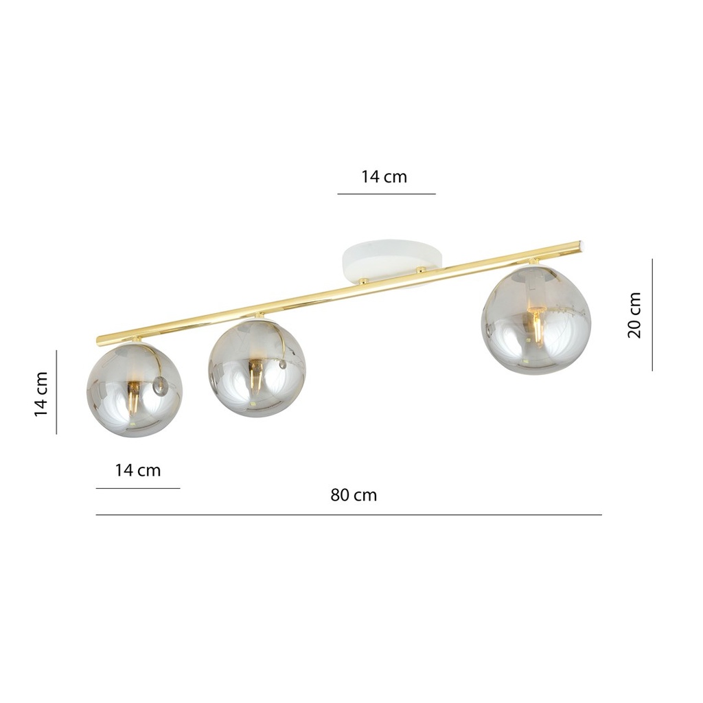 Monza 3 ceiling lamp – White, graphite – photo 6