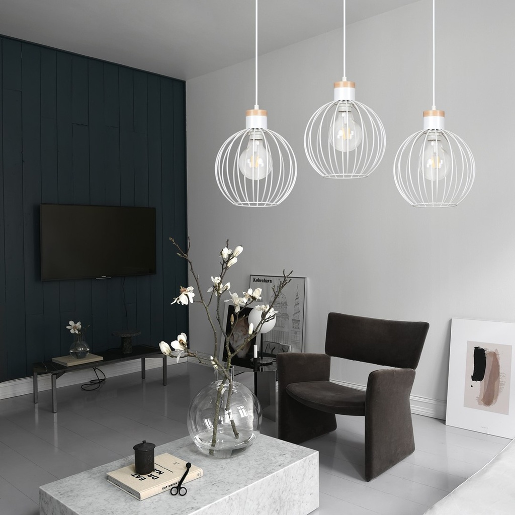 Barbado 3 pendant lamp – White – photo 3