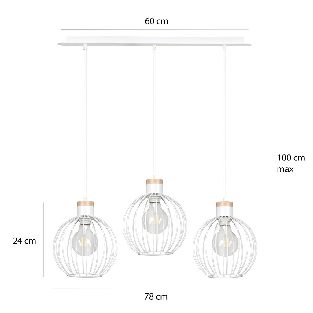 Barbado 3 pendant lamp – White – photo 7