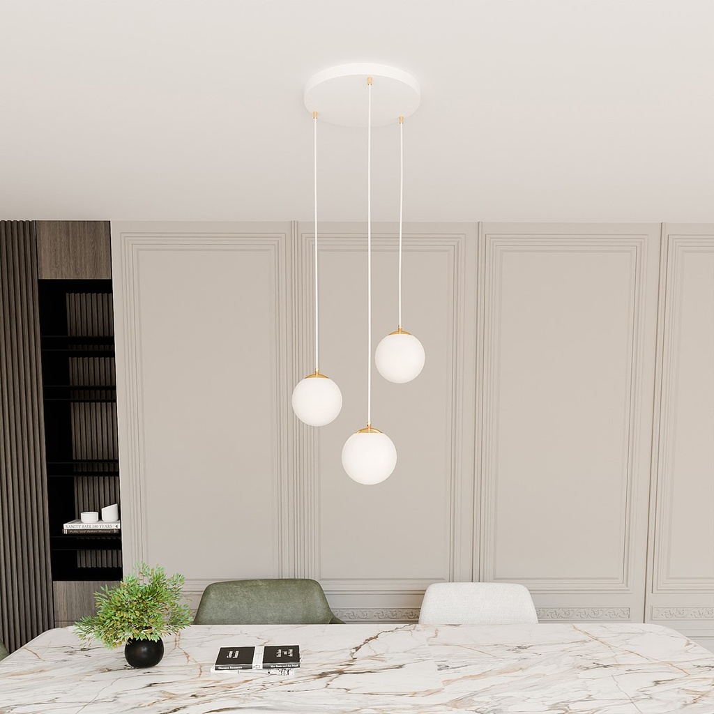 Royal 3 pendant lamp – White – photo 5