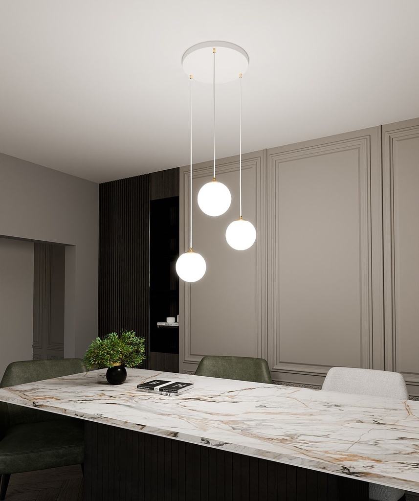 Royal 3 pendant lamp – White – photo 7