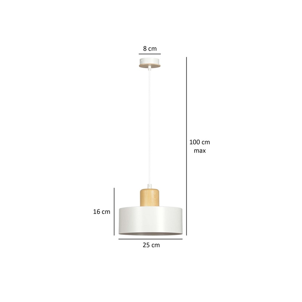 Torin 1 pendant lamp – White – photo 6
