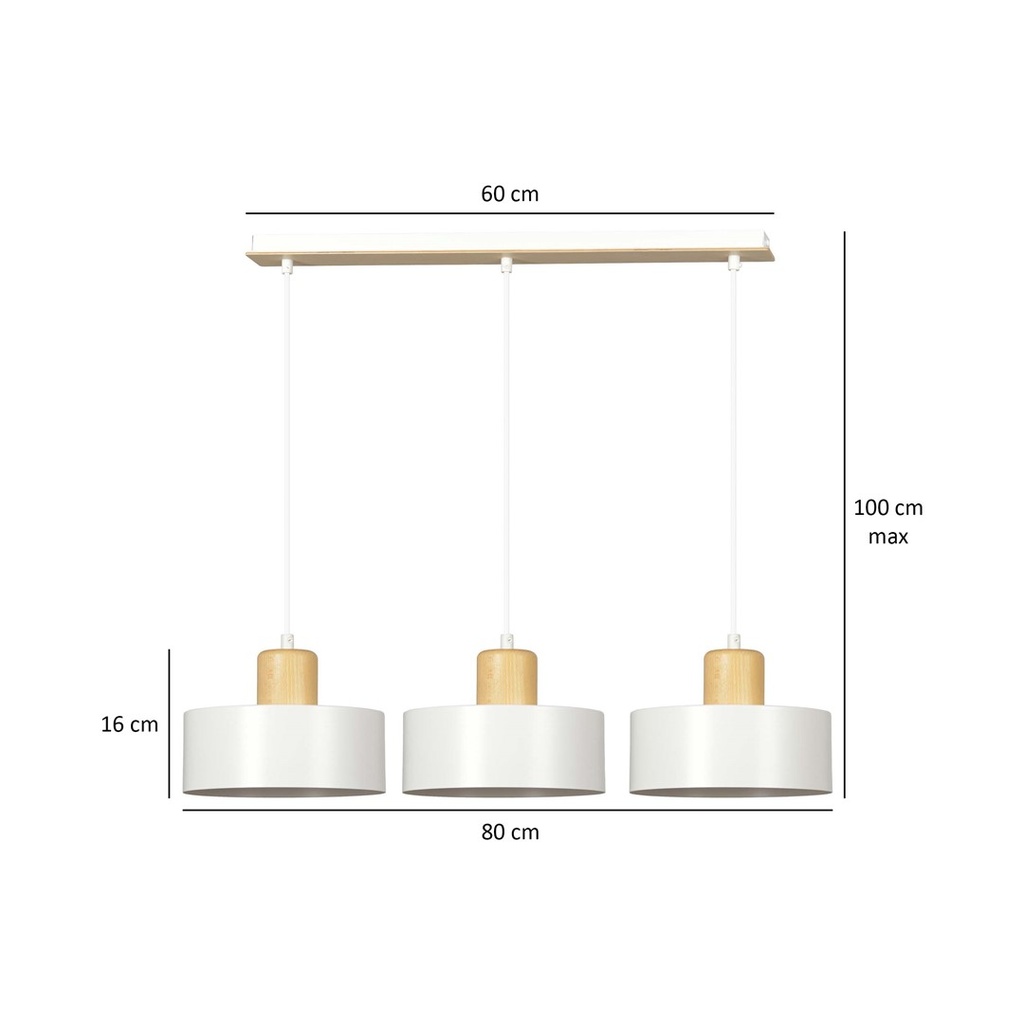 Torin 3 pendant lamp – White – photo 5