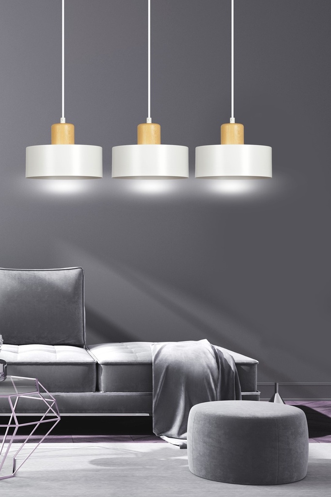 Torin 3 pendant lamp – White – photo 8