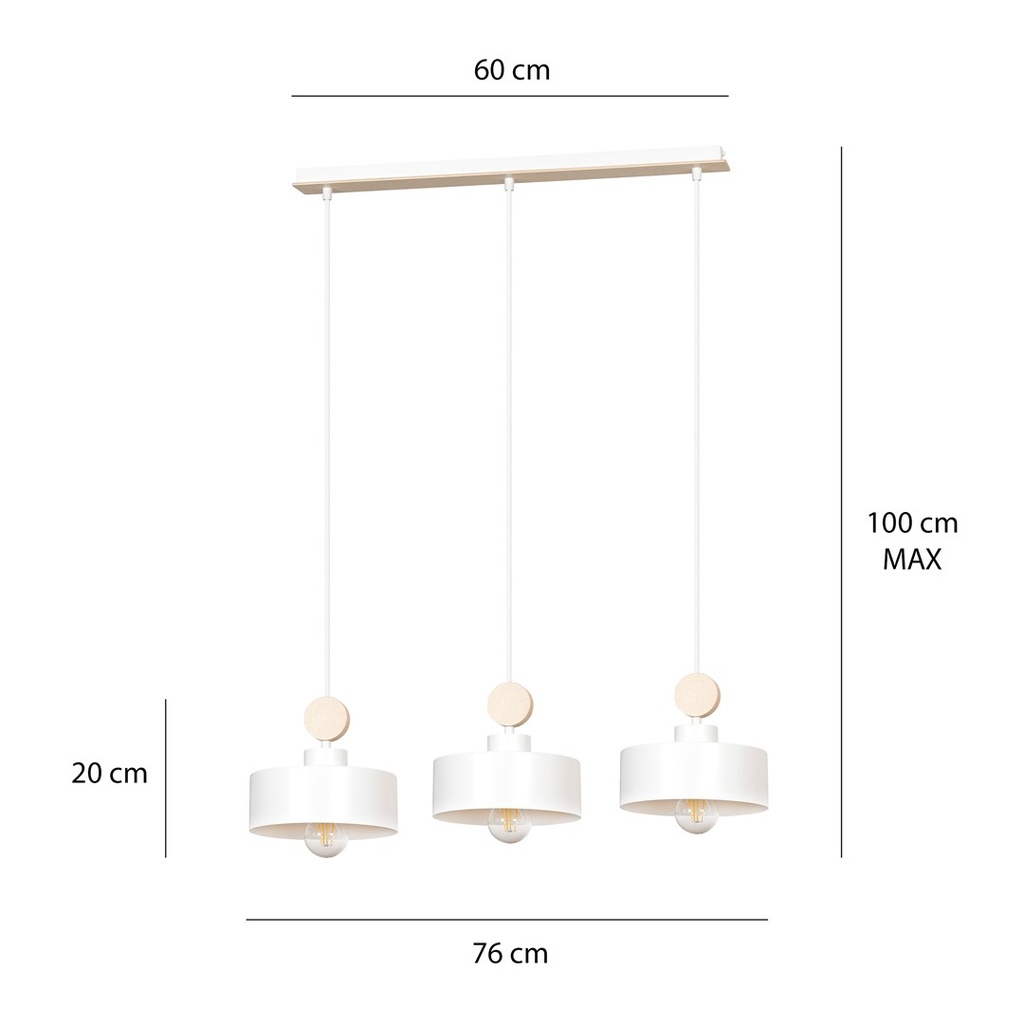 Tuniso 3 pendant lamp – White – photo 4