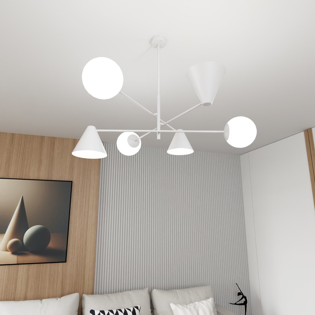 Hermes 6 chandelier – White – photo 4