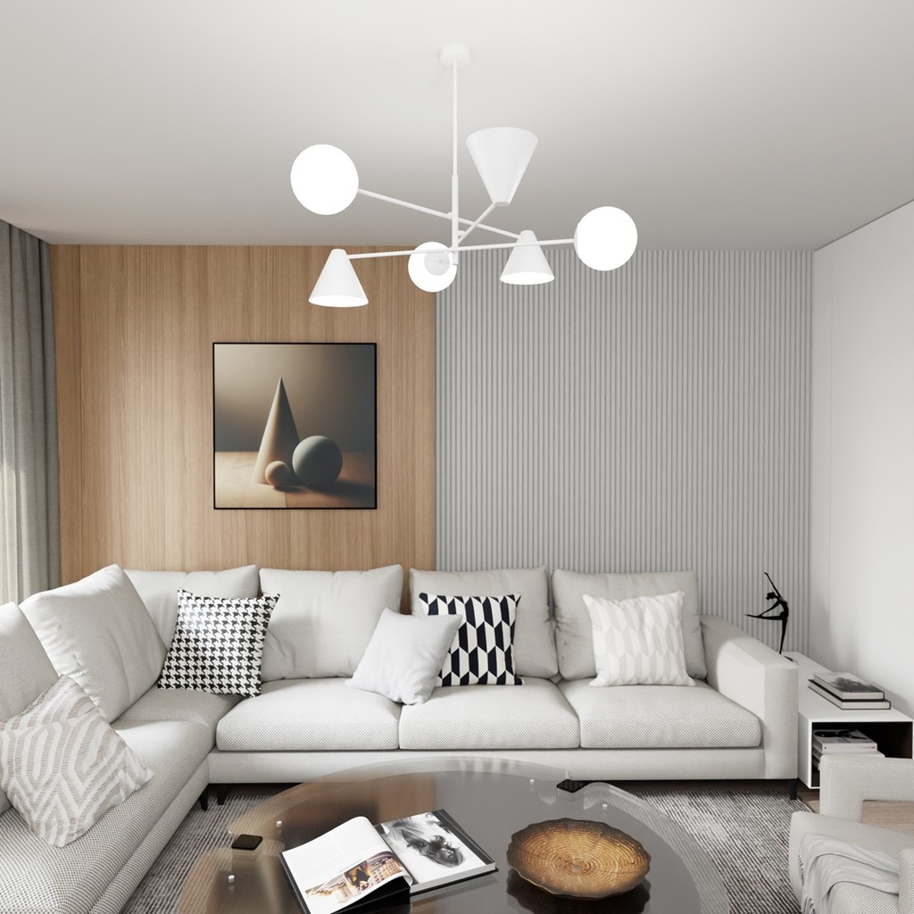 Hermes 6 chandelier – White – photo 5