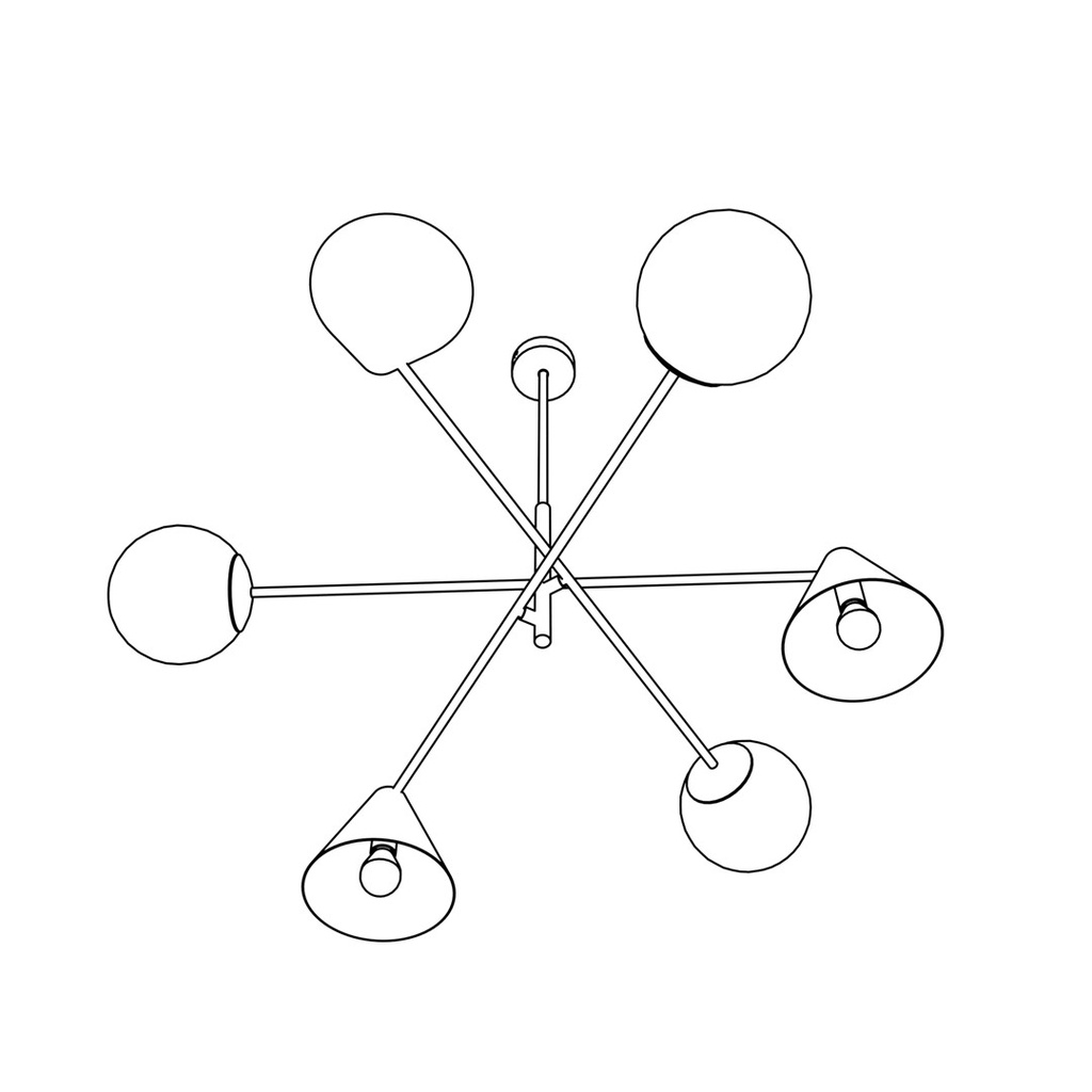 Hermes 6 chandelier – White – photo 7