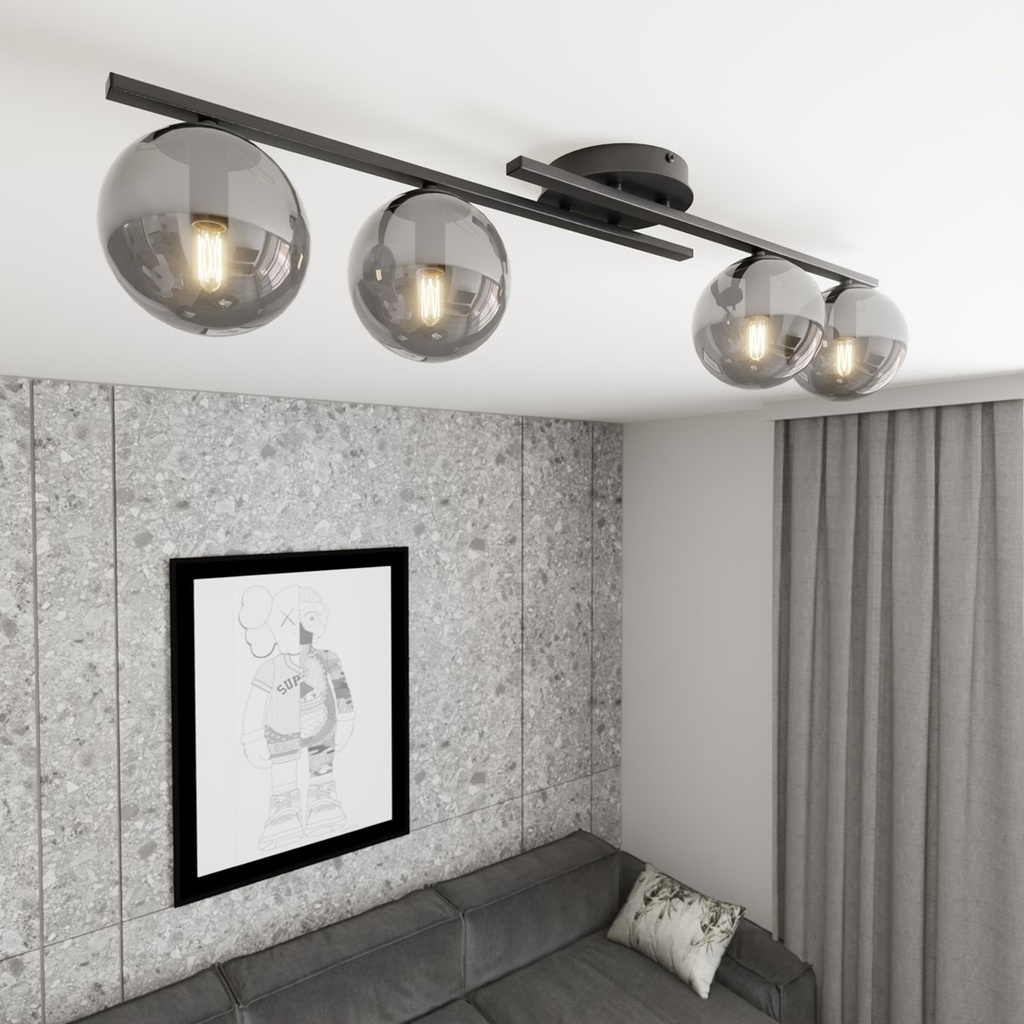 KAIRO 4 Black/Opal Ceiling Lamp – graphite – photo 6