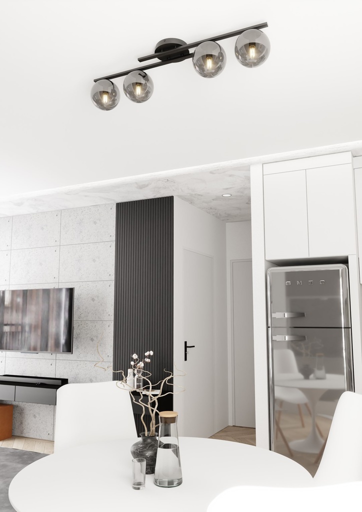 KAIRO 4 Black/Opal Ceiling Lamp – graphite – photo 7