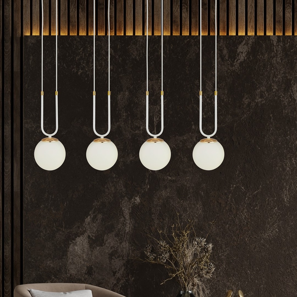 Glam 4 pendant lamp – White, opal – photo 5