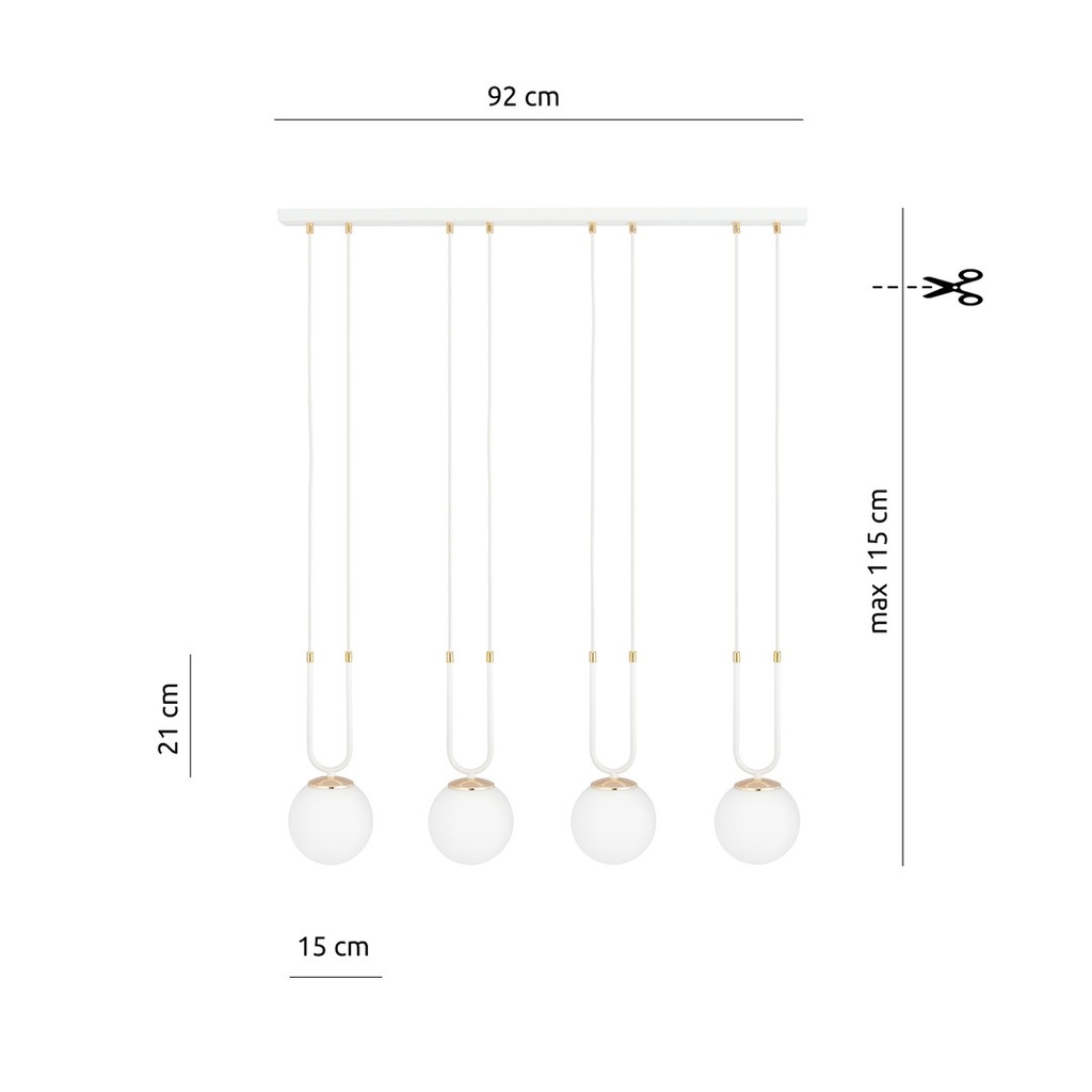 Glam 4 pendant lamp – White, opal – photo 8