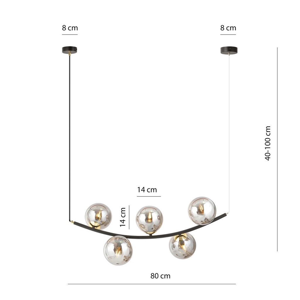 Ritz 5 pendant lamp – graphite – photo 4