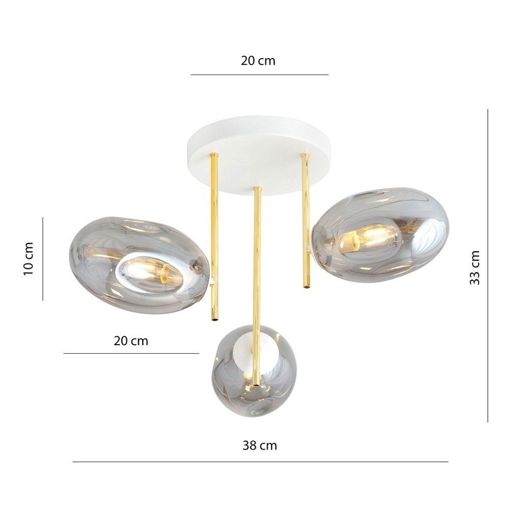 Argo 3 ceiling lamp – White, graphite – photo 4