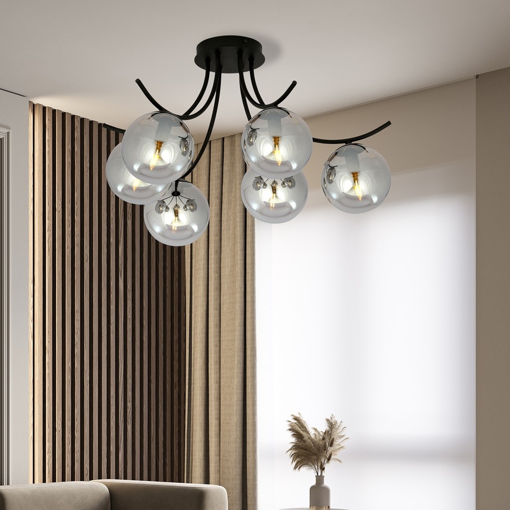 Boston 6 ceiling lamp – graphite – photo 5