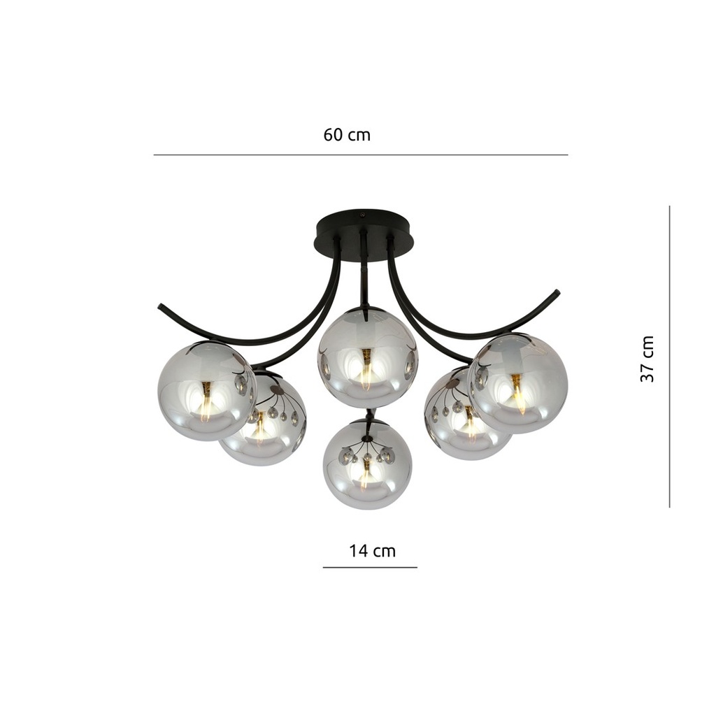 Boston 6 ceiling lamp – graphite – photo 8