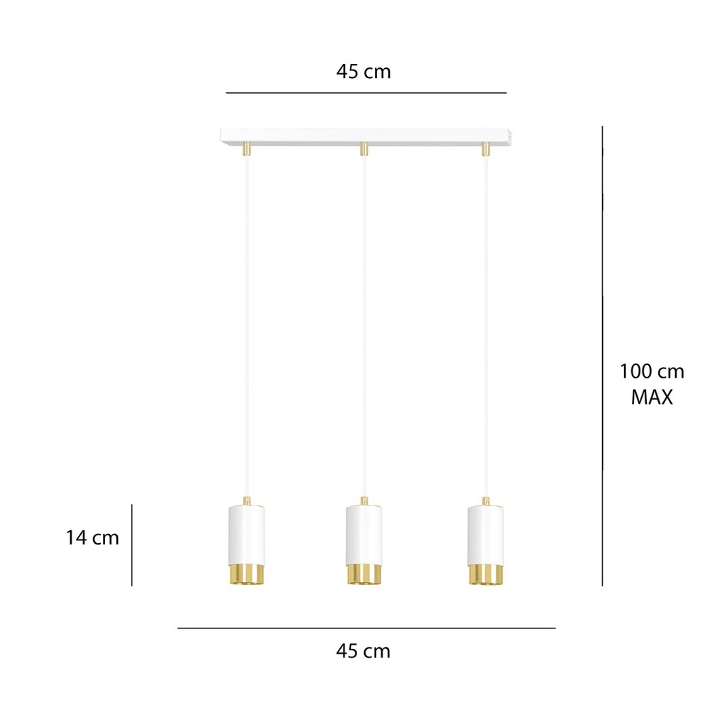 Fumiko 3 pendant lamp – Gold – photo 9