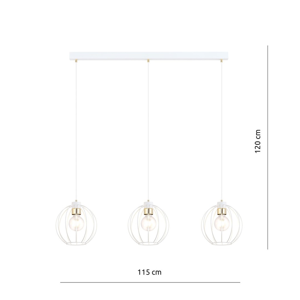 Gino 3 pendant lamp – White – photo 5