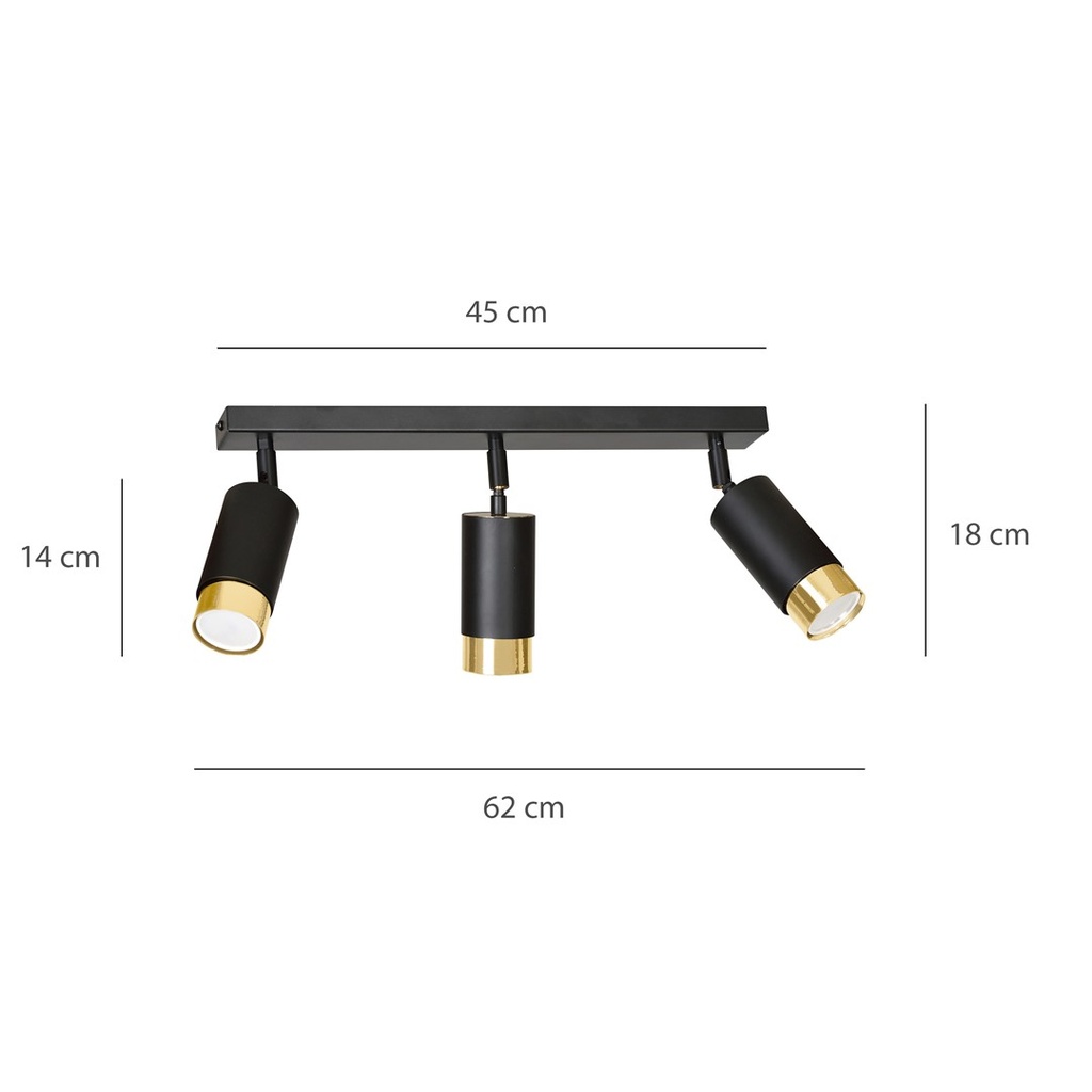 Hiro 3 ceiling lamp – Gold – photo 9