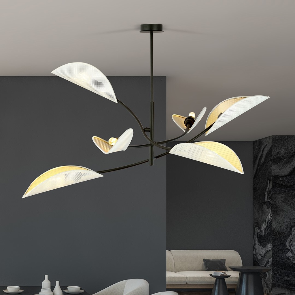 Lotus 6 ceiling lamp – White – photo 5