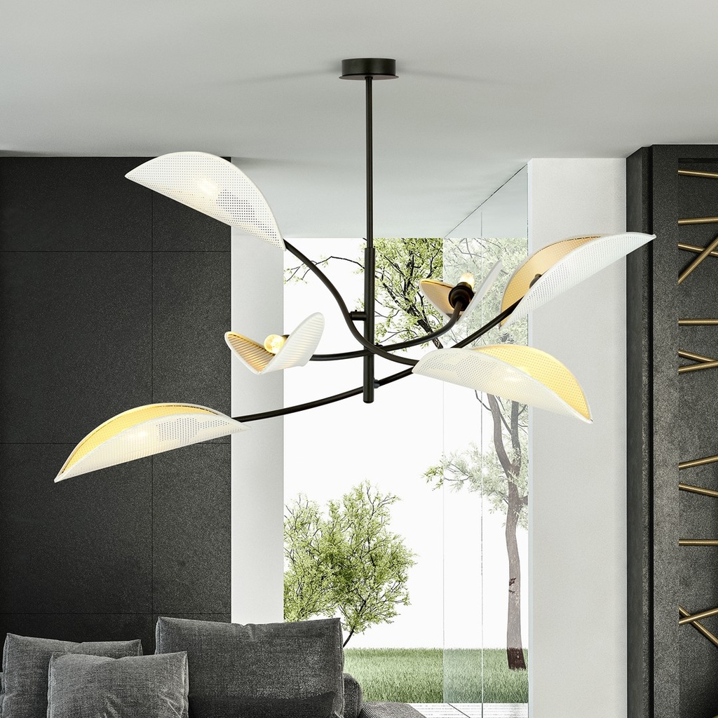 Lotus 6 ceiling lamp – White – photo 6