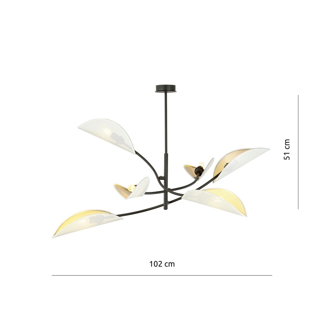Lotus 6 ceiling lamp – White – photo 7