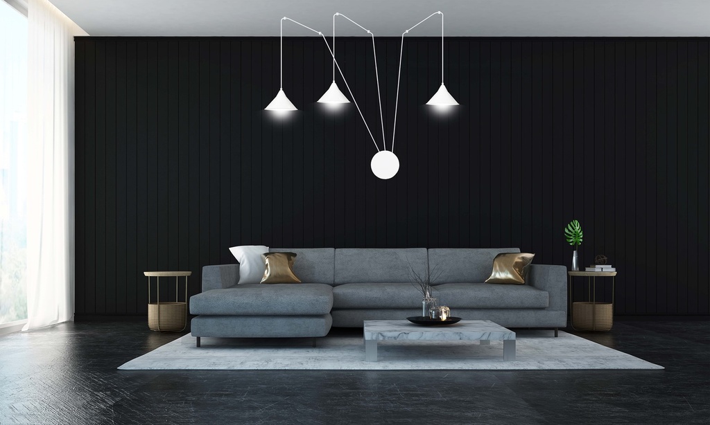 Abramo 3 pendant lamp – White – photo 5