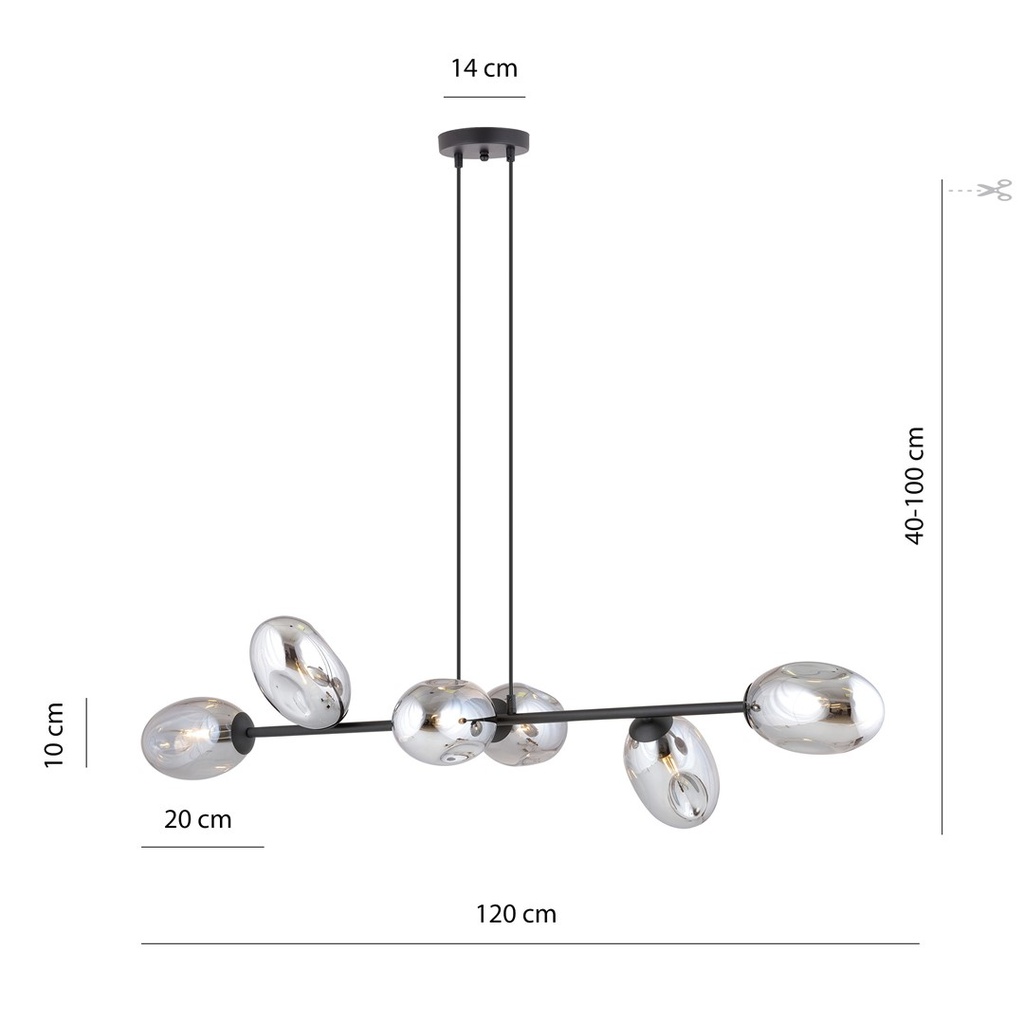 Pandora 6 pendant lamp – graphite – photo 6