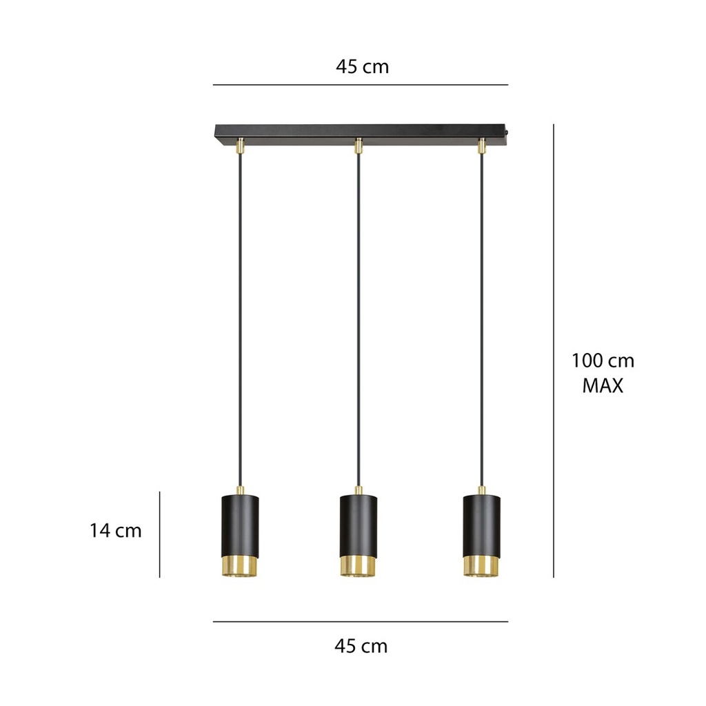 Fumiko 3 pendant lamp – Gold – photo 9