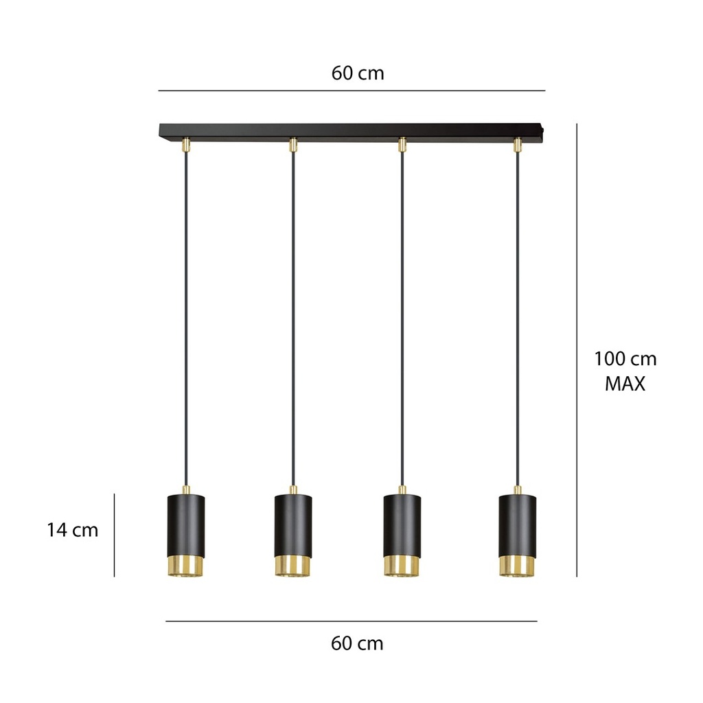 Fumiko 4 pendant lamp – Gold – photo 9