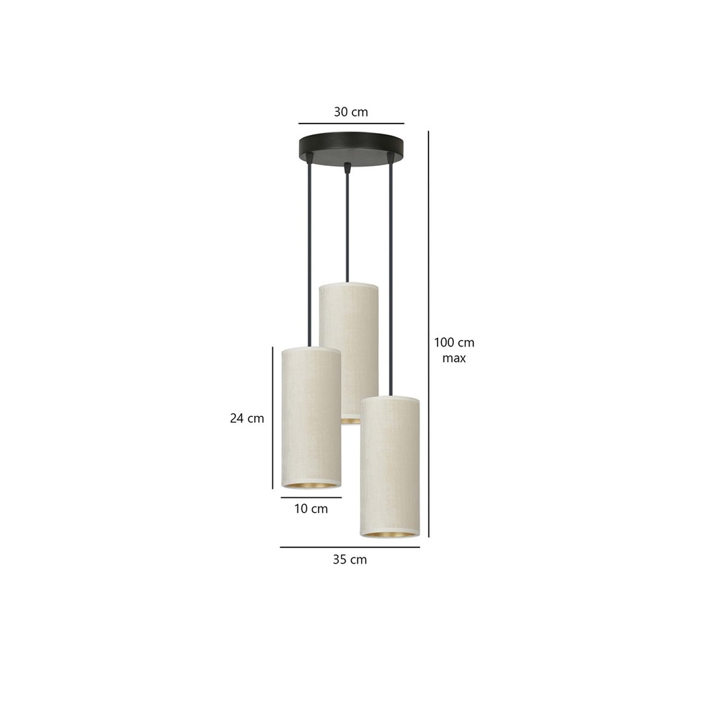 Bente 3 Black Premium Black pendant lamp – white – photo 6