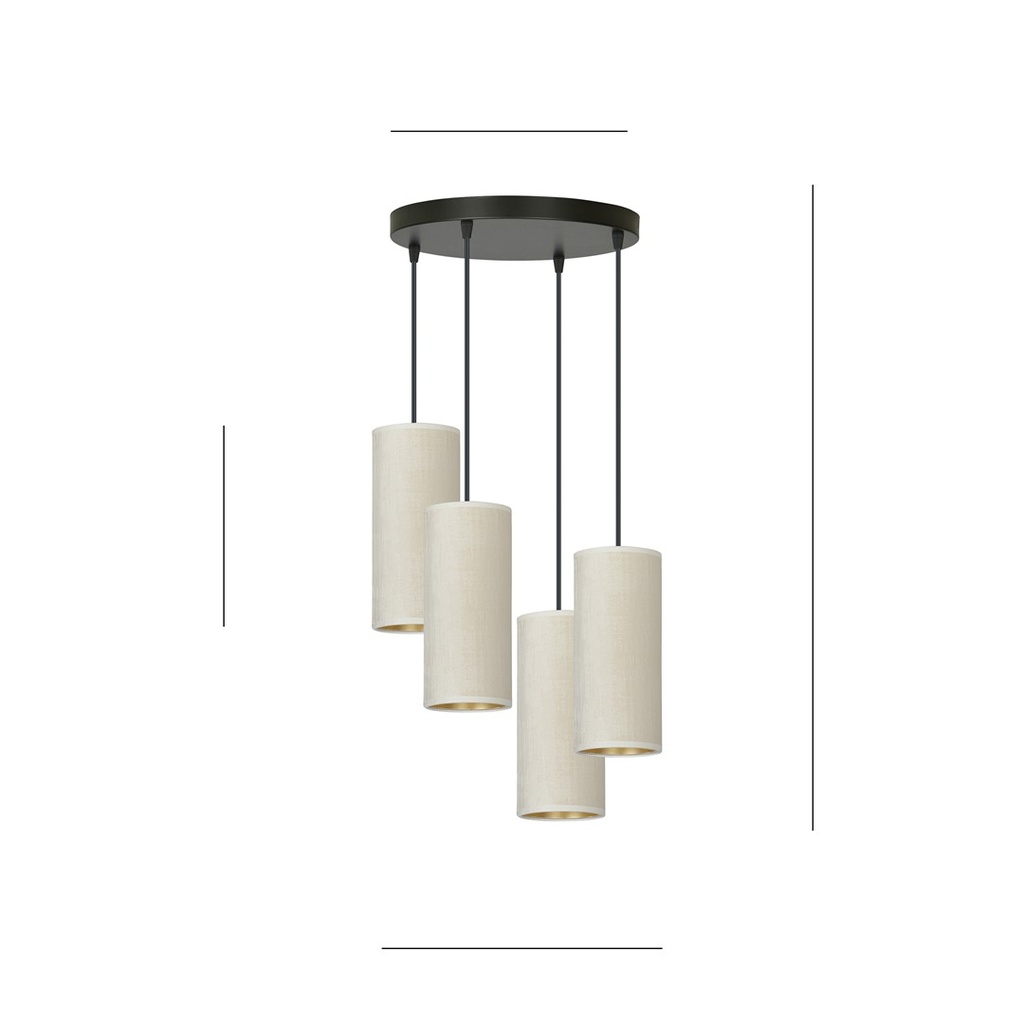 Bente 4 Black Premium Black pendant lamp – white – photo 6