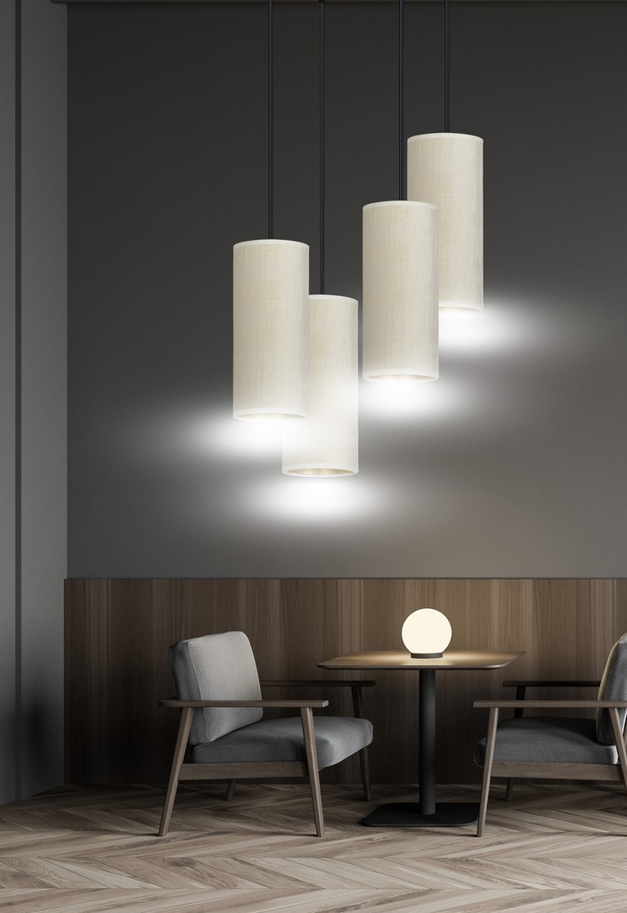 Bente 4 Black Premium Black pendant lamp – white – photo 7