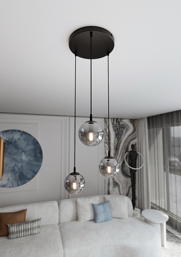 Cosmo 3 Black Premium pendant lamp – graphite – photo 5