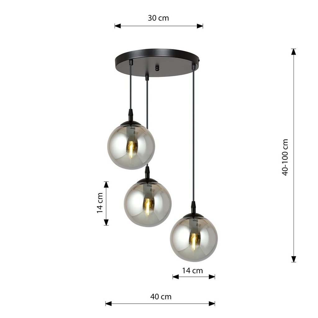Cosmo 3 Black Premium pendant lamp – graphite – photo 9