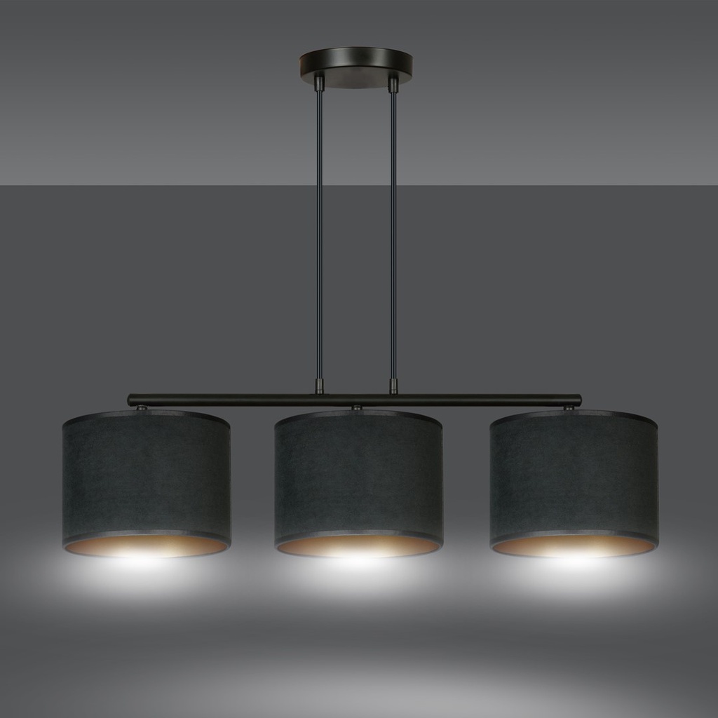 Hilde 3 pendant lamp – black – photo 5