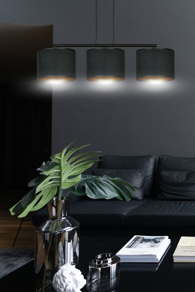 Hilde 3 pendant lamp – black – photo 7