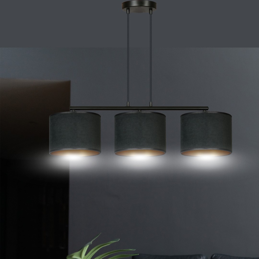 Hilde 3 pendant lamp – black – photo 8