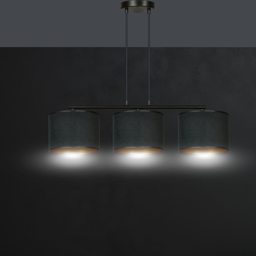 Hilde 3 pendant lamp – black – photo 10
